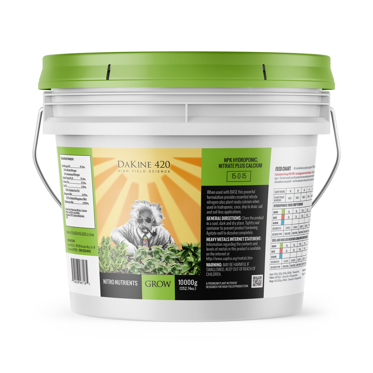 10,000g Nitro Nutrients GROW does what the name suggests, to give you the biggest, greenest, most potent cannabis plants on the planet.
