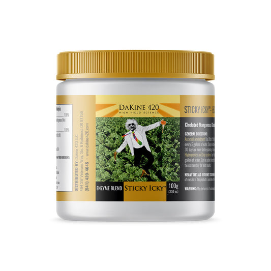 Sticky Icky supplements your soil’s naturally produced enzymes, to give you a shortcut and a boost to radical oil and resin production.