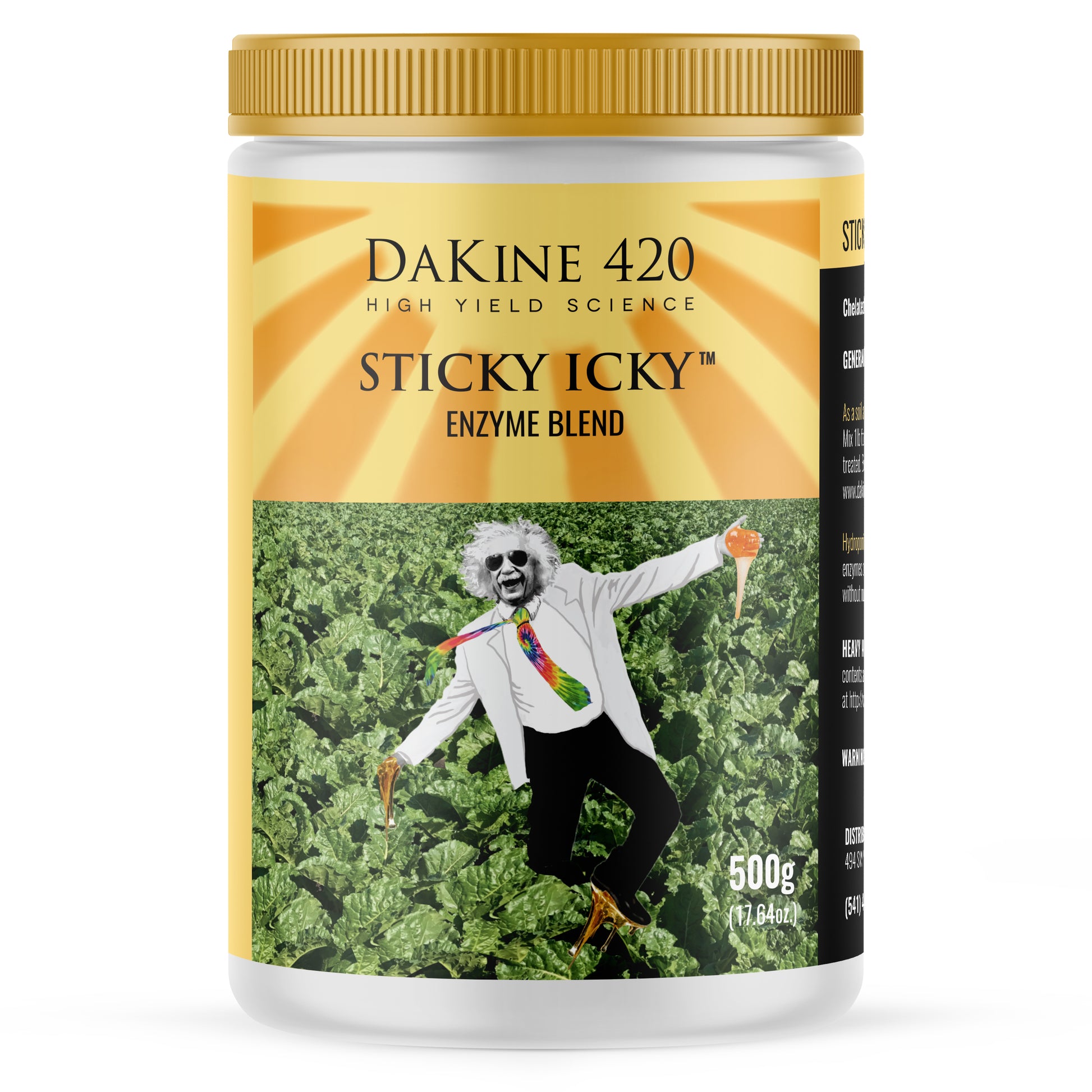 Sticky Icky supplements your soil’s naturally produced enzymes, to give you a shortcut and a boost to radical oil and resin production.—including enzymes that “stress” your plants, sending them into oil-producing hyperdrive.